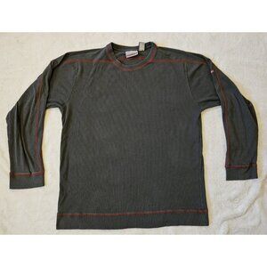 Vintage Quicksilver 100% Cotton Knit Sweater Longsleeve Grey Stripe Sz Large